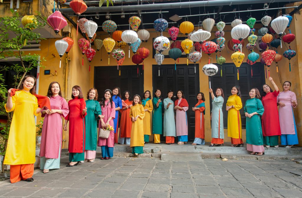 Vibrant Lanterns and Traditional Dresses in Hội An